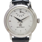 オリエント パワーリザーブ ベルト(社外品) 腕時計 EG08-C0-B 手巻き ホワイト文字盤 ステンレススチール メンズ ORIENT 【中古】