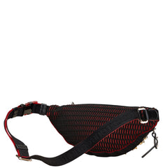 クリスチャンルブタン スタッズ ボディバッグ ウエストバッグ ブラック レッド キャンバス レザー レディース Christian Louboutin 【中古】