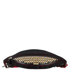 クリスチャンルブタン スタッズ ボディバッグ ウエストバッグ ブラック レッド キャンバス レザー レディース Christian Louboutin 【中古】