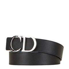 ディオール CDバックル ベルト リバーシブル ブラック ブルー レザー メンズ Dior 【中古】