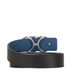 ディオール CDバックル ベルト リバーシブル ブラック ブルー レザー メンズ Dior 【中古】