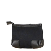 グッチ GGキャンバス ポーチ 小物入れ 039 1114 ブラック キャンバス レザー レディース GUCCI 【中古】