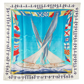 エルメス カレ90 EN COURSE ヨット スカーフ ホワイト マルチカラー シルク レディース HERMES 【中古】