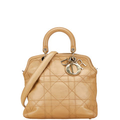 ディオール グランヴィル カナージュ ハンドバッグ ショルダーバッグ 2WAY ベージュ レザー レディース Dior 【中古】