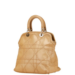 ディオール グランヴィル カナージュ ハンドバッグ ショルダーバッグ 2WAY ベージュ レザー レディース Dior 【中古】