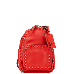 ヴァレンティノ ロックスタッズ リュック バックパック レッド レザー レディース VALENTINO 中古