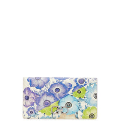 サルヴァトーレフェラガモ ガンチーニ 花 フラワー モチーフ 長財布 パープル ブルー マルチカラー PVC レディース Salvatore Ferragamo 【中古】