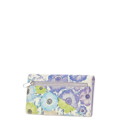 サルヴァトーレフェラガモ ガンチーニ 花 フラワー モチーフ 長財布 パープル ブルー マルチカラー PVC レディース Salvatore Ferragamo 【中古】