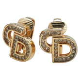 ディオール CDロゴ イヤリング ゴールド メッキ ラインストーン レディース Dior 【中古】