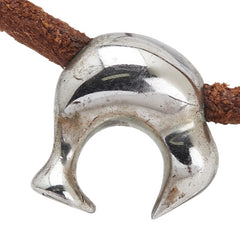 ルイ ヴィトン ルイヴィトンカップ 2003限定 キウイ チョーカー シルバー ブラウン SV925 シルバー レザー レディース LOUIS VUITTON 【中古】