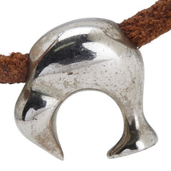 ルイ ヴィトン ルイヴィトンカップ 2003限定 キウイ チョーカー シルバー ブラウン SV925 シルバー レザー レディース LOUIS VUITTON 【中古】