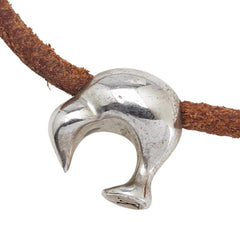 ルイ ヴィトン ルイヴィトンカップ 2003限定 キウイ チョーカー シルバー ブラウン SV925 シルバー レザー レディース LOUIS VUITTON 【中古】