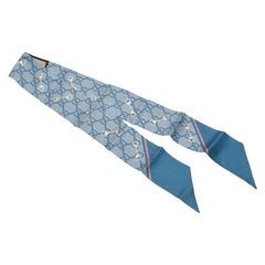 グッチ GGプリント ホースビット ネックボウ ライトブルー マルチカラー レディース GUCCI 【中古】