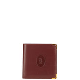 カルティエ マストライン 二つ折り財布 ワインレッド レザー レディース CARTIER 【中古】