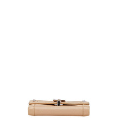 サルヴァトーレフェラガモ ガンチーニ 二つ折り財布 ピンクベージュ レザー レディース Salvatore Ferragamo 【中古】