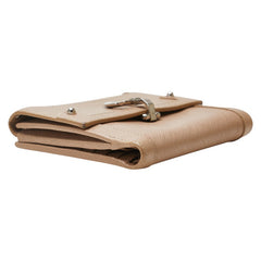 サルヴァトーレフェラガモ ガンチーニ 二つ折り財布 ピンクベージュ レザー レディース Salvatore Ferragamo 【中古】