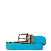 ドルチェアンドガッバーナ ベルト ライトブルー オーストリッチ メンズ DOLCE&GABBANA 【中古】