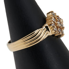 K18YG イエローゴールド ダイヤ0.50ct フラワー モチーフ リング 指輪 レディース 11号 【中古】