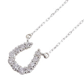 K18WG ホワイトゴールド ダイヤ0.20ct ホースシュー 馬蹄 モチーフ ペンダントネックレス レディース 【中古】