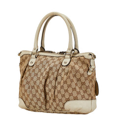 グッチ GGキャンバス ハンドバッグ ショルダーバッグ 2WAY 247902 ベージュ キャンバス レザー レディース GUCCI 【中古】