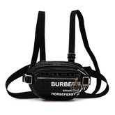 バーバリー ホースフェリー クロスボディバッグ ブラック コーティングキャンバス メンズ BURBERRY 【中古】