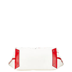 クリスチャンルブタン フランジバス ミディア トートバッグ ハンドバッグ ホワイト マルチカラー キャンバス レザー レディース Christian Louboutin 【中古】