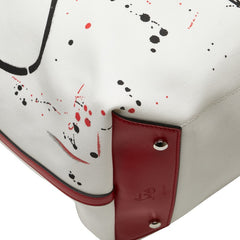 クリスチャンルブタン フランジバス ミディア トートバッグ ハンドバッグ ホワイト マルチカラー キャンバス レザー レディース Christian Louboutin 【中古】