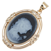 K14YG イエローゴールド メノウカメオ約15×20mm ペンダントトップ レディース 【中古】