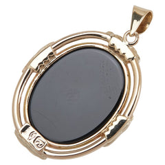 K14YG イエローゴールド メノウカメオ約15×20mm ペンダントトップ レディース 【中古】