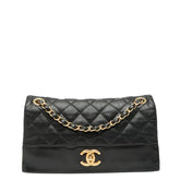 シャネル マトラッセ ココマーク チェーン ショルダーバッグ ブラック ラムスキン レディース CHANEL 【中古】
