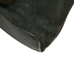 グッチ バンブー リュック バッグパック 003 2058 0030 グリーン スウェット レザー レディース GUCCI 【中古】