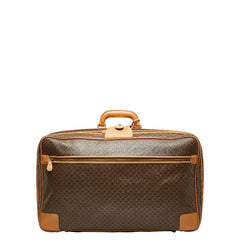 セリーヌ マカダム スーツケース トランクケース ブラウン PVC レザー レディース CELINE 【中古】