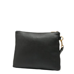 グッチ ロゴプリント クラッチバッグ 572770 ブラック レザー レディース GUCCI 【中古】