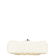 シャネル マトラッセ ダブルフラップ ココマーク チェーン ショルダーバッグ アイボリー ゴールド シルバー ラムスキン レディース CHANEL 【中古】