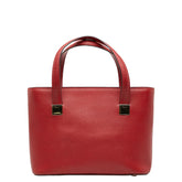 セリーヌ ロゴ トートバッグ ハンドバッグ レッド レザー レディース CELINE 【中古】