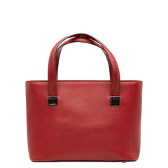 セリーヌ ロゴ トートバッグ ハンドバッグ レッド レザー レディース CELINE 【中古】