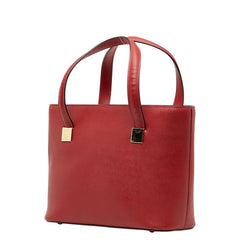 セリーヌ ロゴ トートバッグ ハンドバッグ レッド レザー レディース CELINE 【中古】