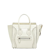 セリーヌ ラゲージ マイクロショッパー ハンドバッグ ベージュ レザー レディース CELINE 【中古】