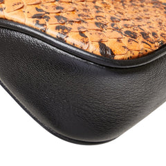 グッチ GGマーモント ダブルG 斜め掛け ショルダーバッグ 648934 ブラウン ブラック パイソン レザー レディース GUCCI 【中古】