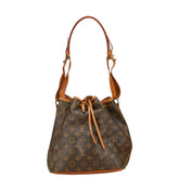 ルイ ヴィトン モノグラム プチノエ 肩掛け ショルダーバッグ M42226 ブラウン PVC レザー レディース LOUIS VUITTON 【中古】