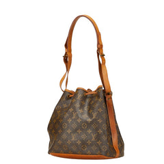 ルイ ヴィトン モノグラム プチノエ 肩掛け ショルダーバッグ M42226 ブラウン PVC レザー レディース LOUIS VUITTON 【中古】