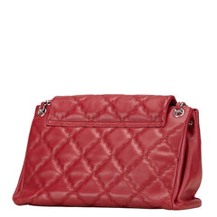 シャネル ハンプトンズ ココマーク ウルトラステッチ チェーン ショルダーバッグ レッド レザー レディース CHANEL 【中古】