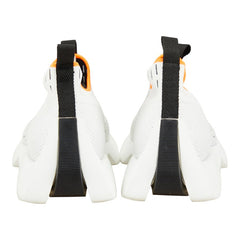 エルメス エクレール スニーカー スリッポン サイズ:37 ホワイト ブラック オレンジ ニット レディース HERMES 【中古】