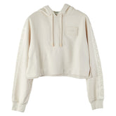 フェンディ ロゴ パーカー プルオーバー クロップド サイズ:40 クリーム ホワイト コットン ポリエステル レディース FENDI 【中古】