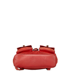 グッチ バンブー リュック バックパック 003.2058.0016 レッド ブラウン スウェード レザー レディース GUCCI 【中古】