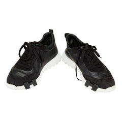 エルメス バウンシング スニーカー サイズ:41 ブラック ホワイト レザー スウェード メンズ HERMES 【中古】