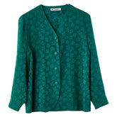 ジバンシー GLAMOUR 花柄 チュニック ブラウス サイズ:15 グリーン ポリエステル レディース Givenchy 【中古】