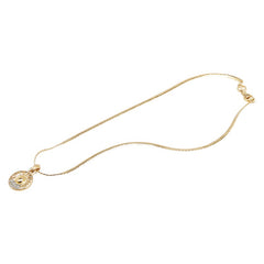 ジバンシー ロゴ ラインストーン ネックレス ゴールド メッキ レディース Givenchy 【中古】