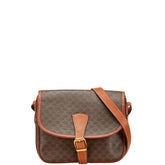 セリーヌ マカダム ショルダーバッグ ブラウン PVC レザー レディース CELINE 【中古】