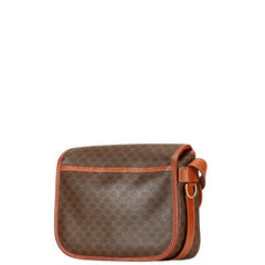 セリーヌ マカダム ショルダーバッグ ブラウン PVC レザー レディース CELINE 【中古】